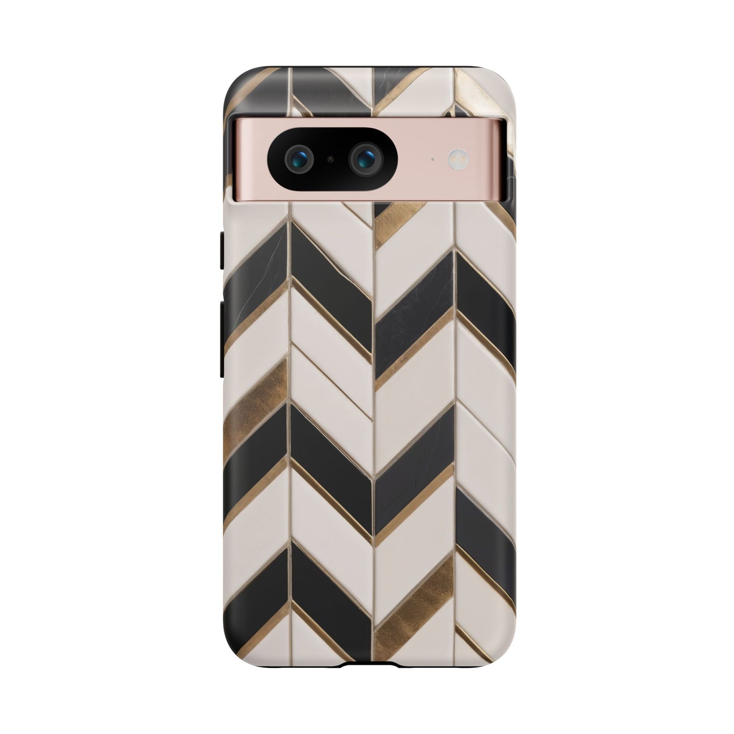 Google Pixel Case - Luxe Chevron Marble Pattern