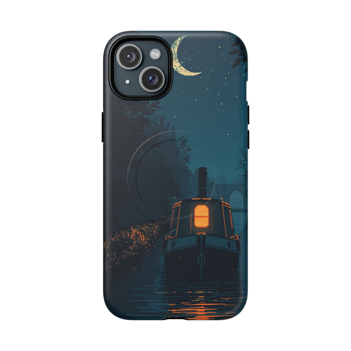 iPhone Night Narrowboat Canal Premium MagSafe Case