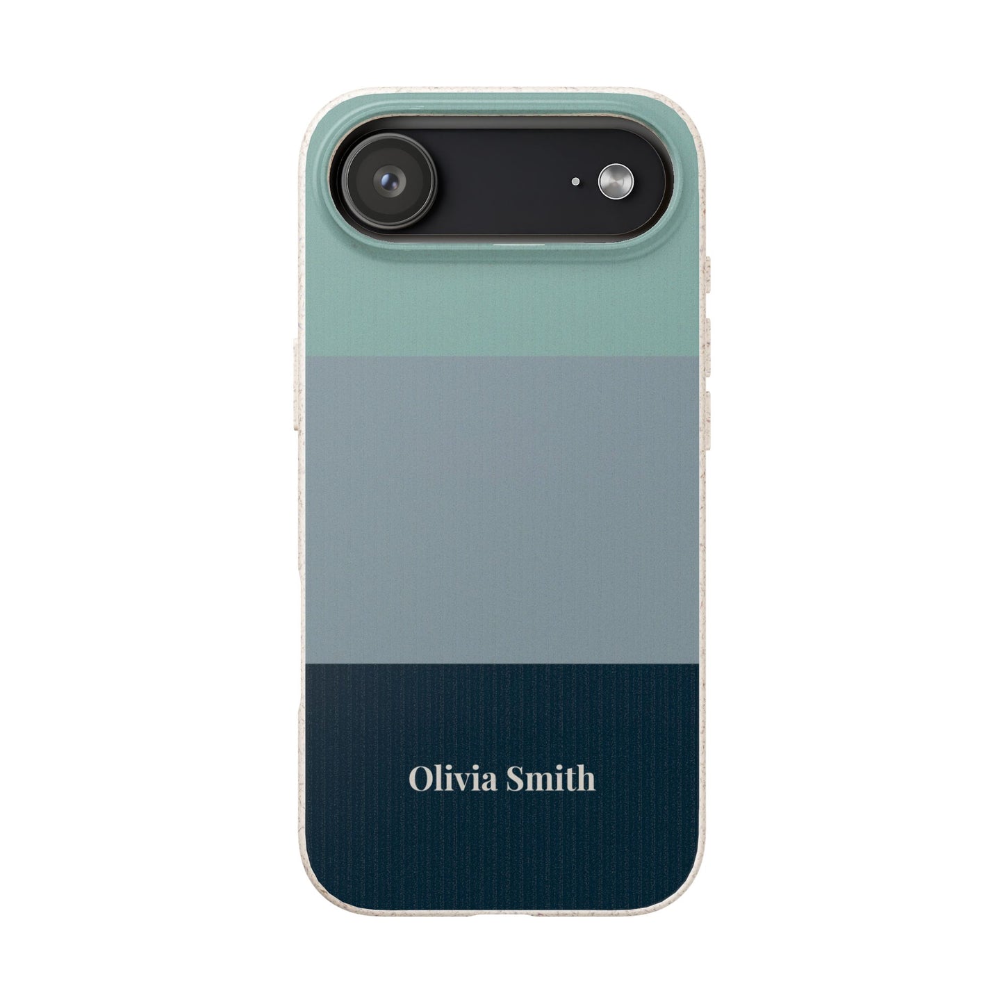 Personalised Eco-friendly iPhone Case - Custom Name Phone Case - Minimal Colour Block Design