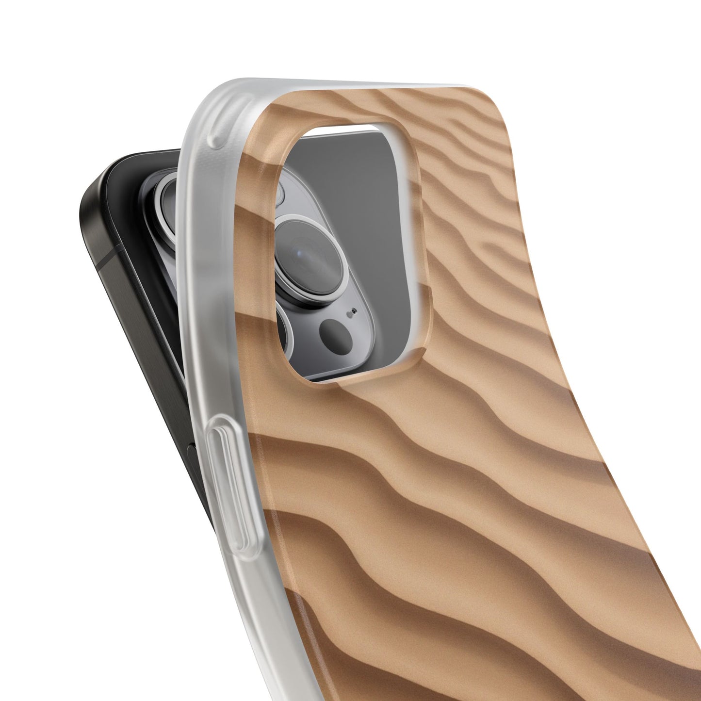 Golden Sand Ripple Pattern Phone Case - Minimal Beach Texture Design