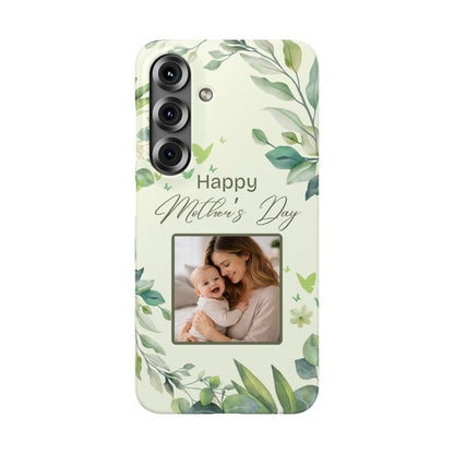 Samsung Galaxy Personalised Mothers Day  Case - Custom Photo Sage Green Botanical Cover