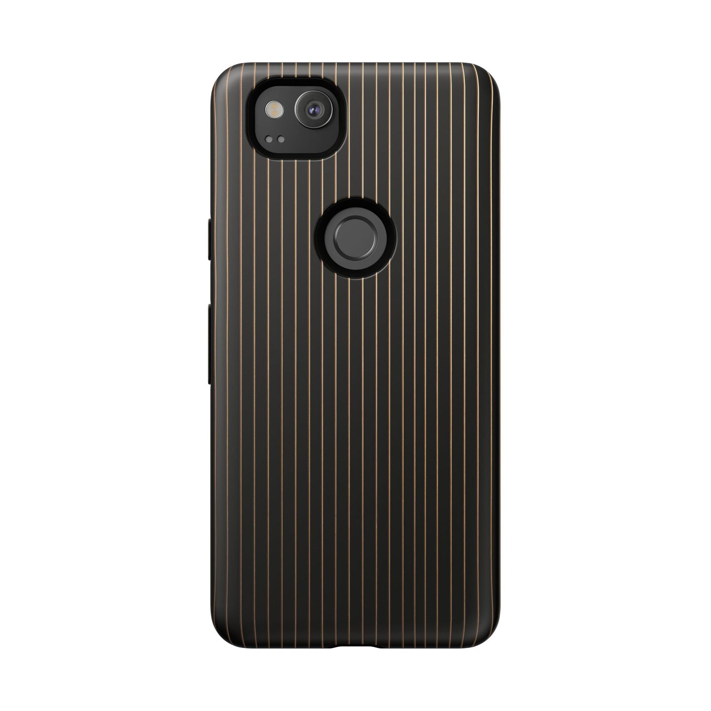 Google Pixel Case - Black and Gold Pinstripe Design Matte
