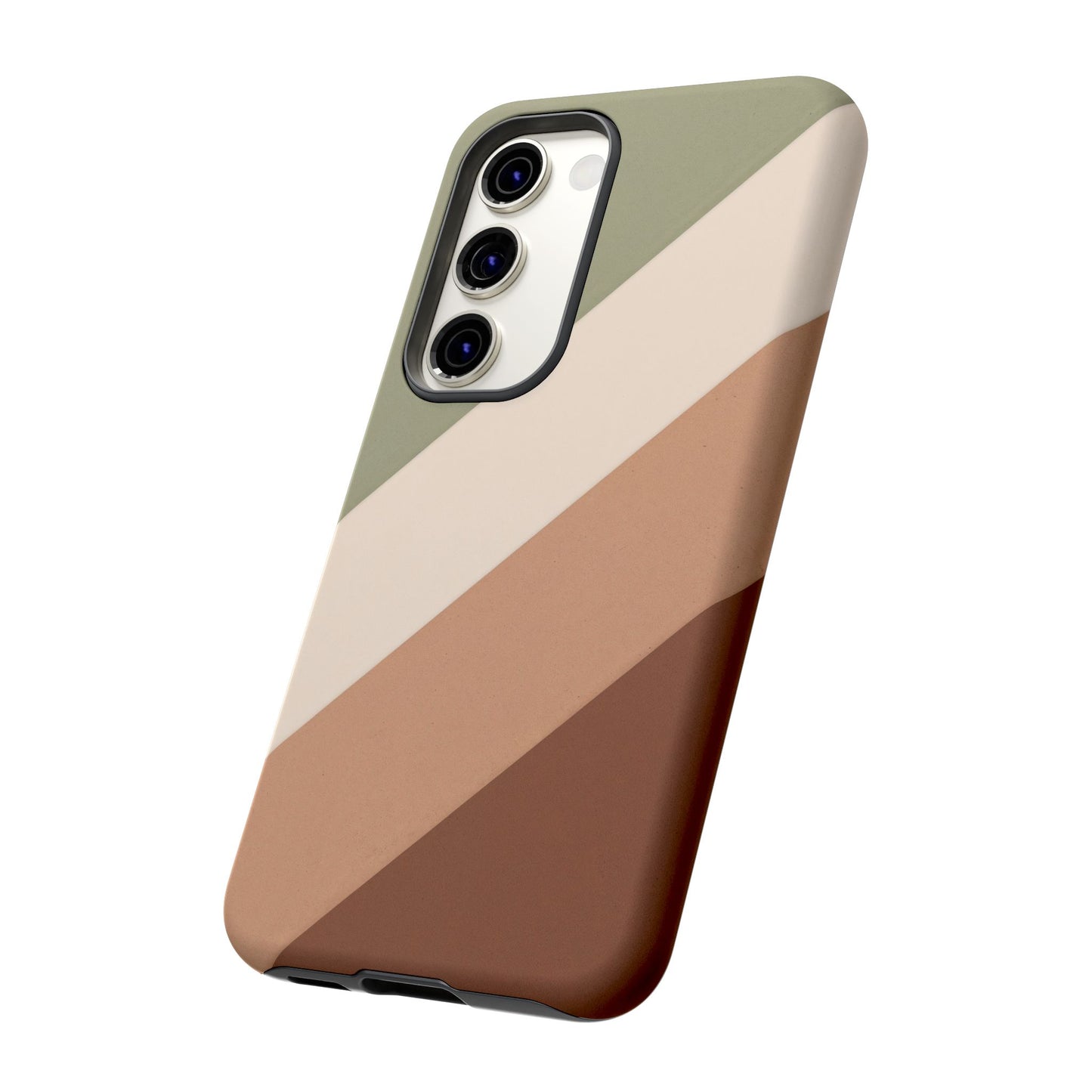 Samsung Galaxy Neutral Stripe Phone Case - Earth Tone Matte Tough Protective Cover