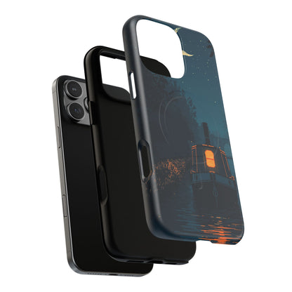 iPhone Night Narrowboat Canal Premium MagSafe Case
