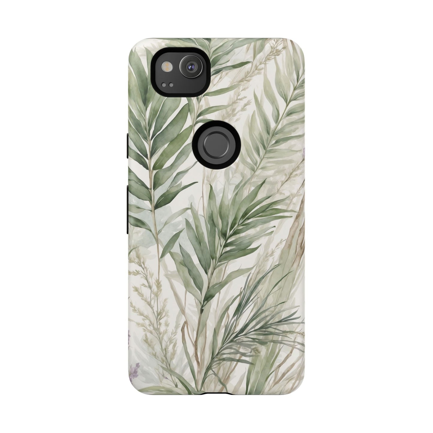 Google Pixel Case - Botanical Greenery Watercolour Pattern