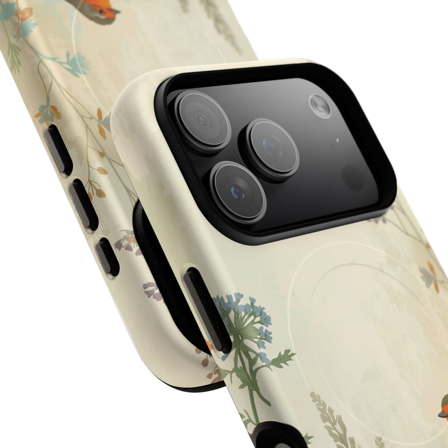 iPhone Floral Robin Premium MagSafe Case