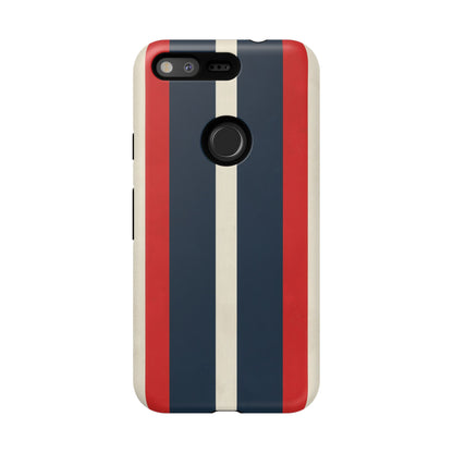 Google Pixel Case - Retro Racing Monaco Stripe | Vintage Motorsport Phone Cover in Red Navy White