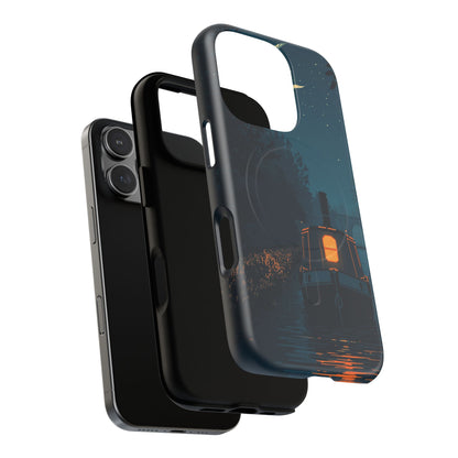 iPhone Night Narrowboat Canal Premium MagSafe Case