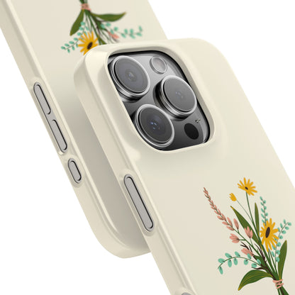 Personalised Mothers Day iPhone Case - Minimal Floral Bouquet Design - Custom Message