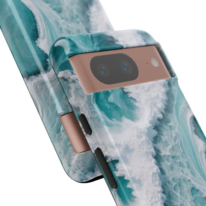 Google Pixel Case - Ocean Luxe Marble Waves