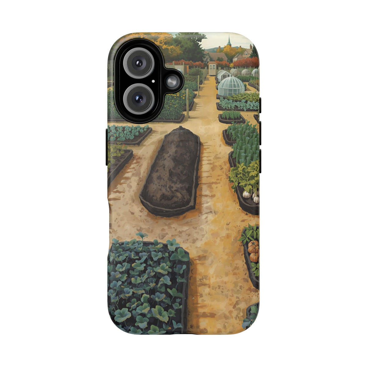 The Four Seasons of Plot Forty-Two Allotment Landscape iPhone Case
