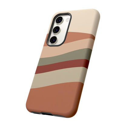 Samsung Galaxy Wavy Stripe Phone Case - Earth Tone Matte Tough Protective Cover