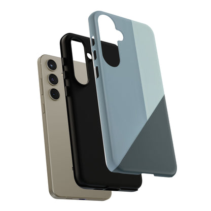 Samsung Galaxy Geometric Blue Phone Case - Minimalist Matte Tough Protective Cover