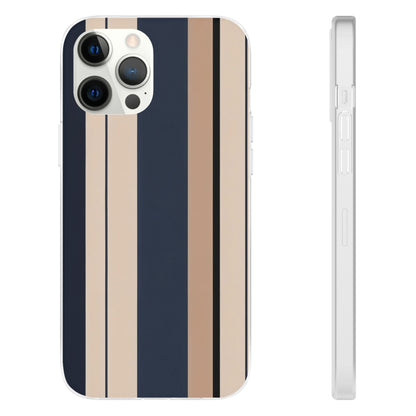 Minimalist Colour Block Stripe Phone Case - Navy, Beige & Charcoal