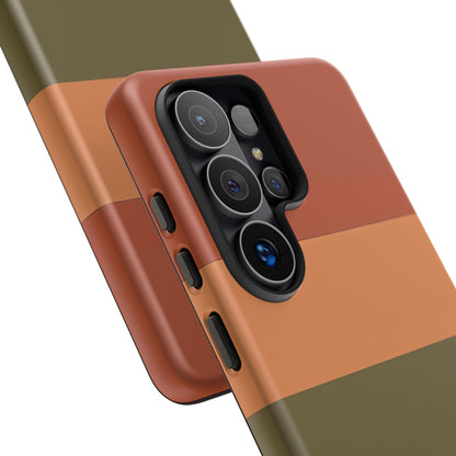 Samsung Galaxy Personalised Name Phone Case - Warm Colour Block Matte Tough Protective Cover