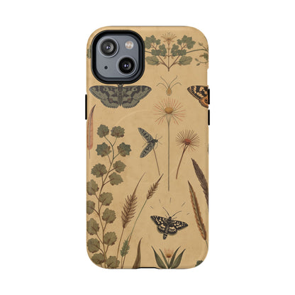 British Moth Trap Garden iPhone Case – Vintage Botanical Night Design