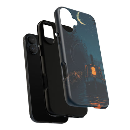 iPhone Night Narrowboat Canal Premium MagSafe Case