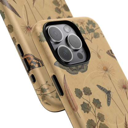 British Moth Trap Garden iPhone Case – Vintage Botanical Night Design