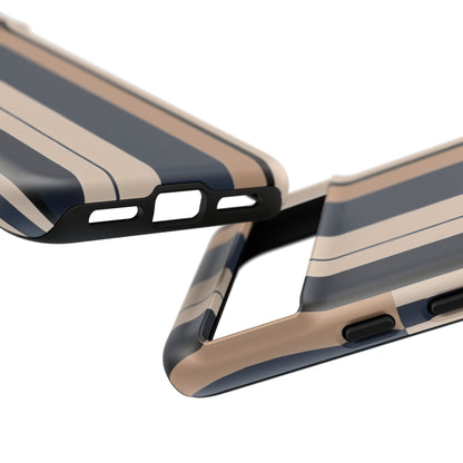 Google Pixel Case - Classic Racing Navy Beige Stripe