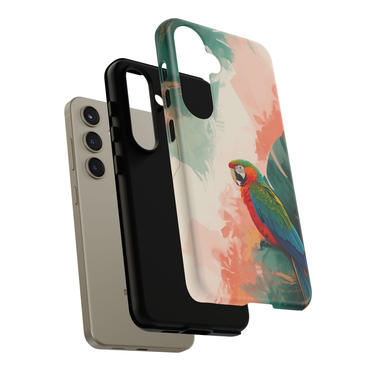 Samsung Galaxy Tropical Watercolor Parrot Tough Case