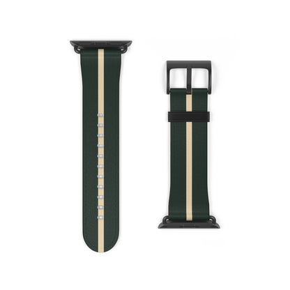 British Racing Green Stripe Apple Watch Strap - Heritage Motorsport Watch Band
