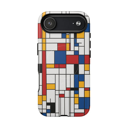 Modern Grid Primary iPhone Case - Premium MagSafe Protective Cover