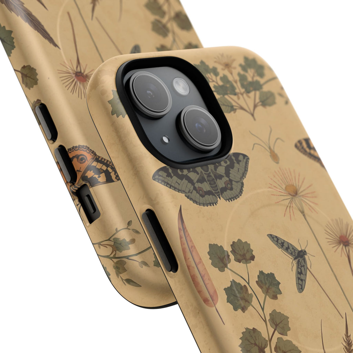 British Moth Trap Garden iPhone Case – Vintage Botanical Night Design