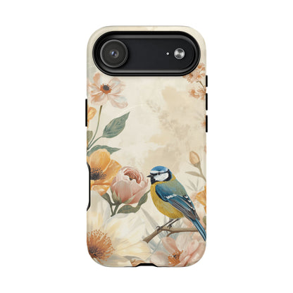 iPhone Floral Blue Tit MagSafe Tough Case