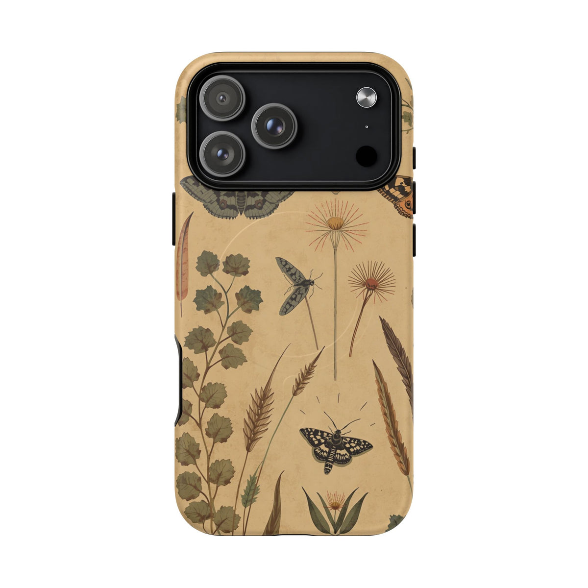 British Moth Trap Garden iPhone Case – Vintage Botanical Night Design
