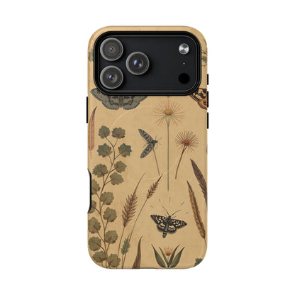 British Moth Trap Garden iPhone Case – Vintage Botanical Night Design