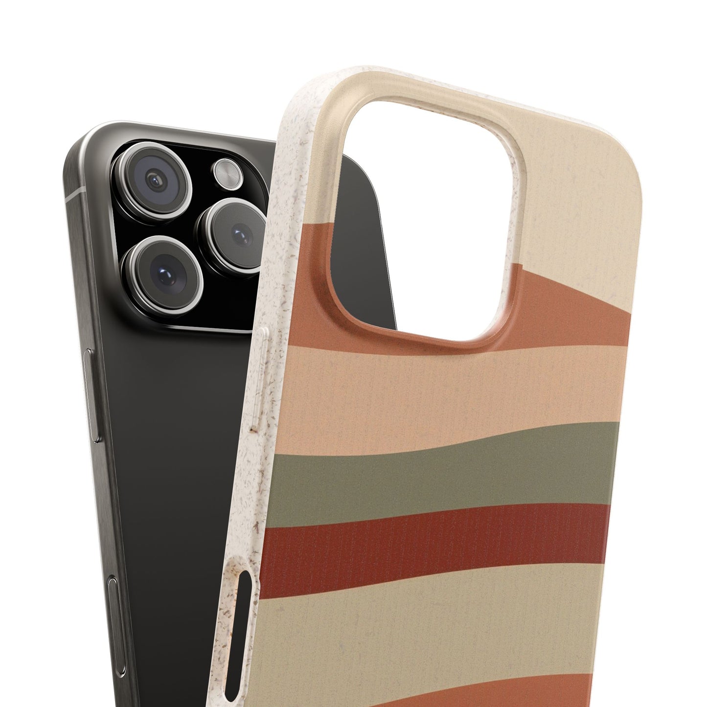 Personalised Eco-Friendly iPhone Case - Biodegradable Custom Name Phone Case - Retro Wave Design