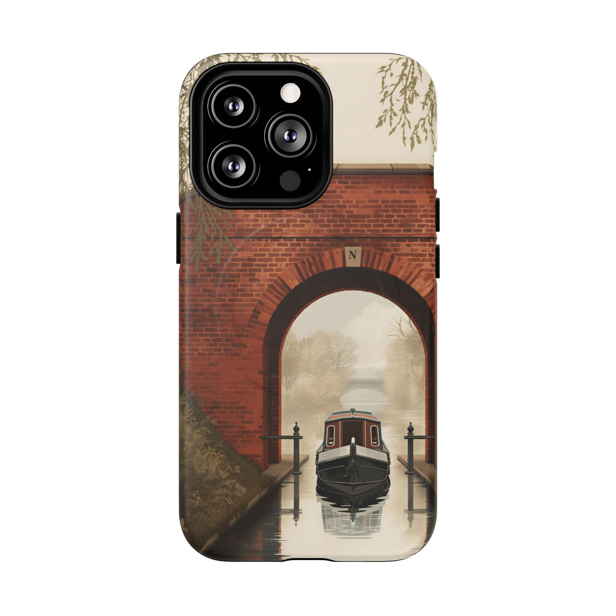 Willow Canal Bridge Passage iPhone Case – Heritage Waterway Design