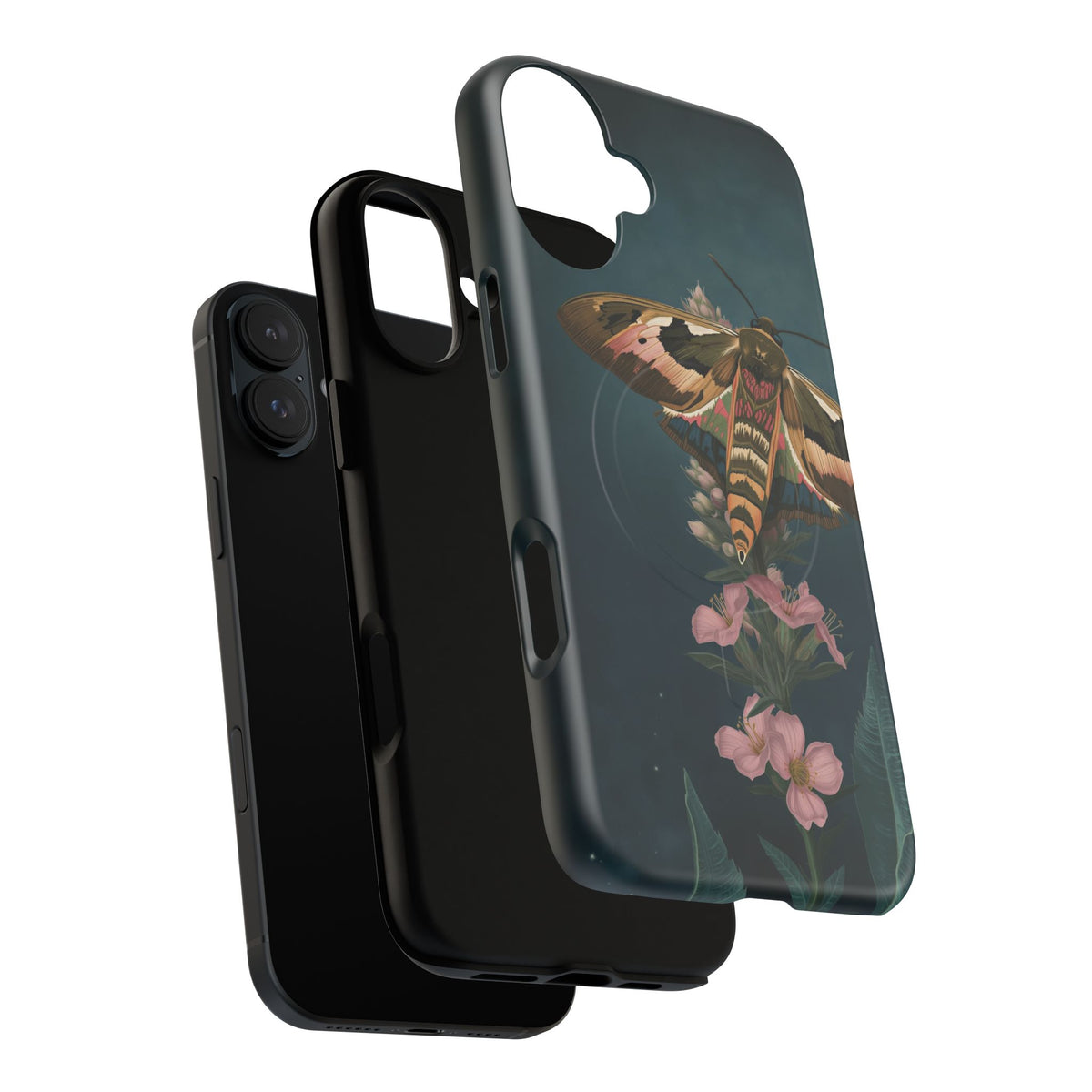 Rosebay at Midnight British Moth Botanical iPhone Case