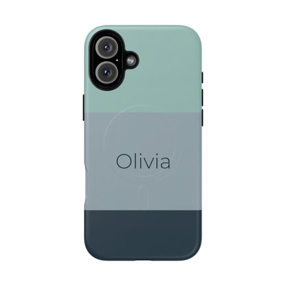Personalised Custom Name iPhone MagSafe Case - Coastal Slate