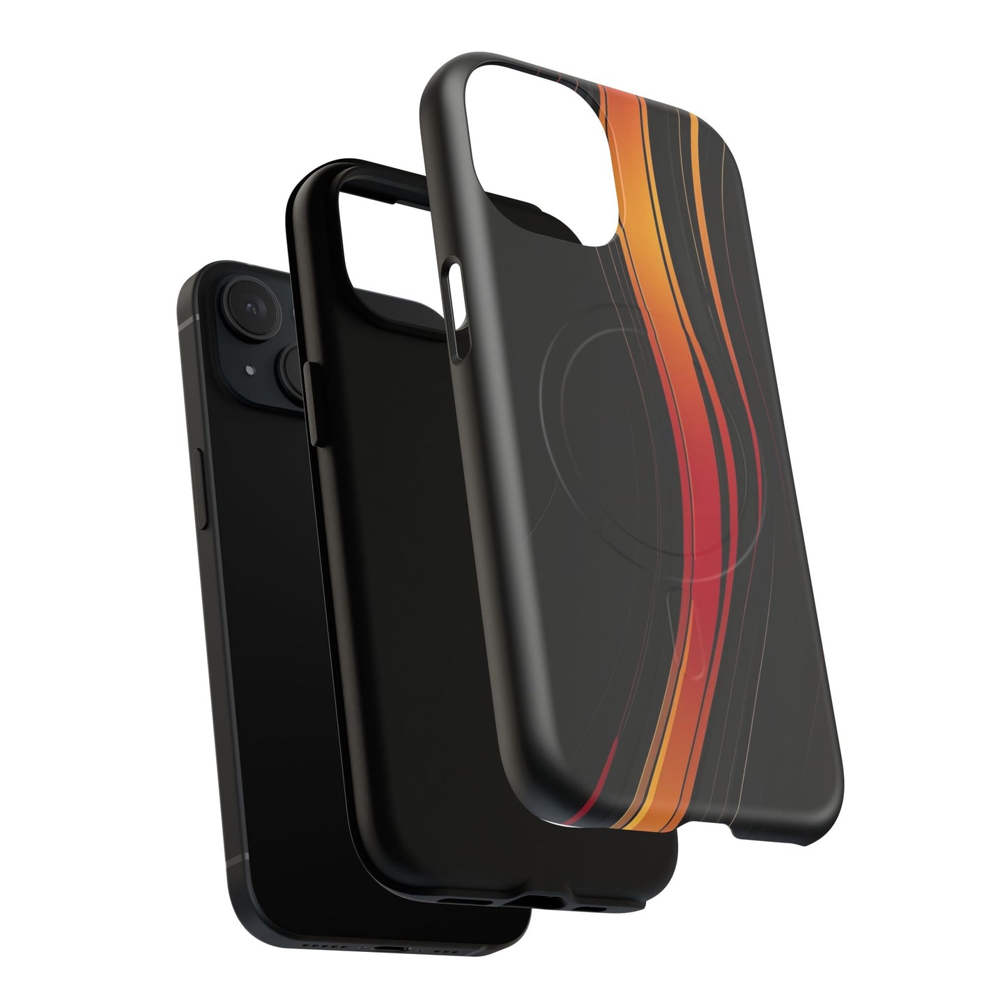 Flame Streak Matte iPhone Case - Racing Inspired Shockproof MagSafe® Compatible Cover
