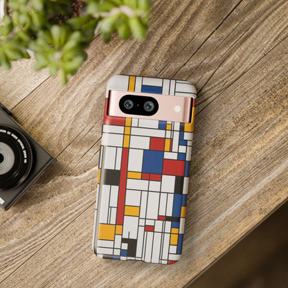 Google Pixel Case Mondrian Geometric Modern Art Design Matte Finish
