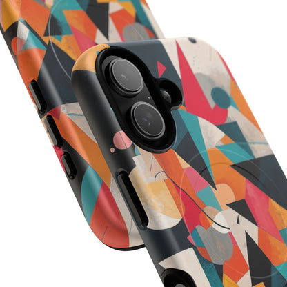 Abstract Colourful Art iPhone Case - Bauhaus Inspired, Shockproof MagSafe® Compatible