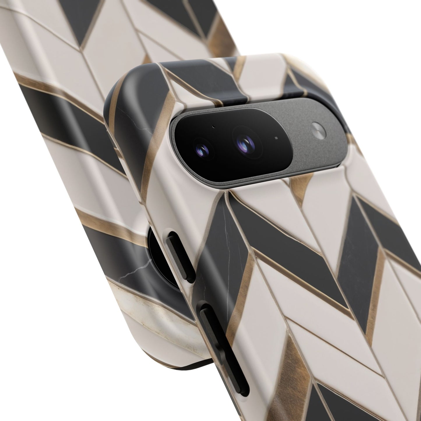 Google Pixel Case - Luxe Chevron Marble Pattern