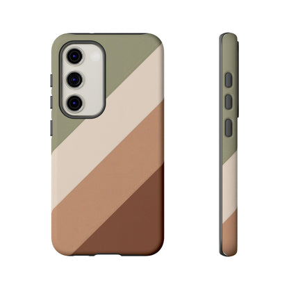 Samsung Galaxy Neutral Stripe Phone Case - Earth Tone Matte Tough Protective Cover