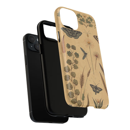 British Moth Trap Garden iPhone Case – Vintage Botanical Night Design