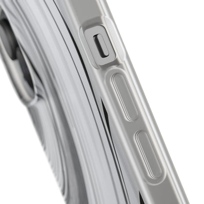 Warped Fine Line Pattern Phone Case - Minimal Black on White Optical Design