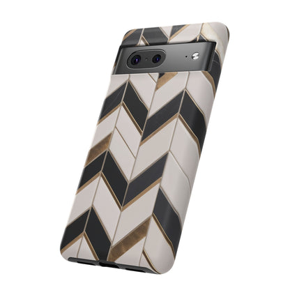 Google Pixel Case - Luxe Chevron Marble Pattern
