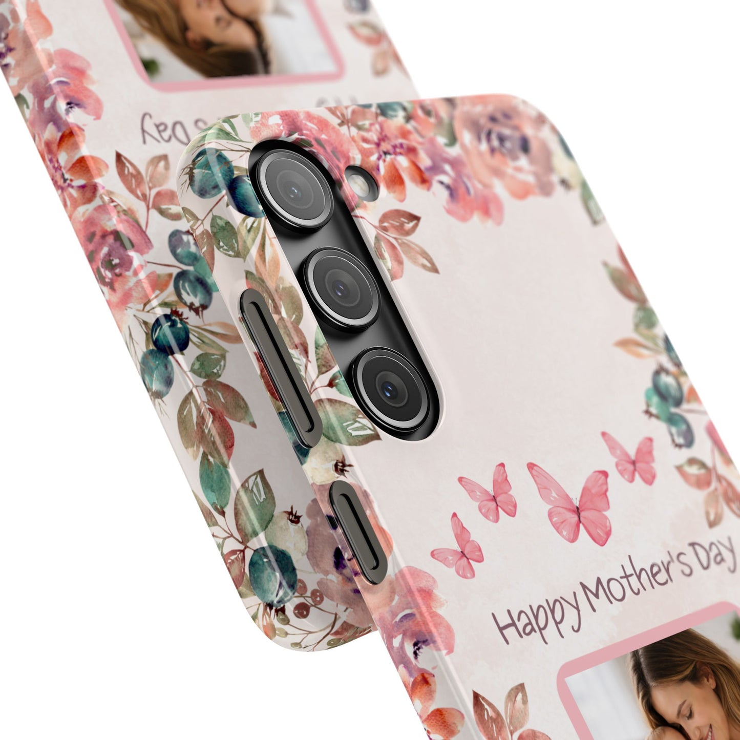 Samsung Galaxy Personalised Mothers Day Case - Custom Photo Watercolour Floral Cover