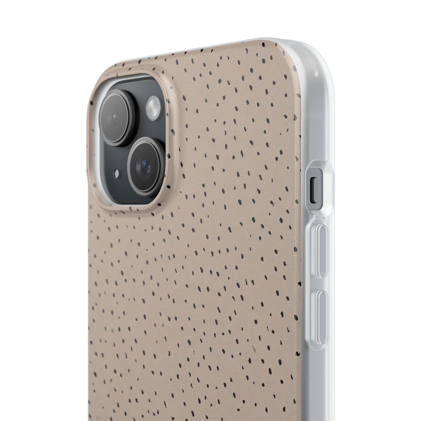 Minimal Micro Leopard Print Phone Case - Taupe & Black Animal Pattern
