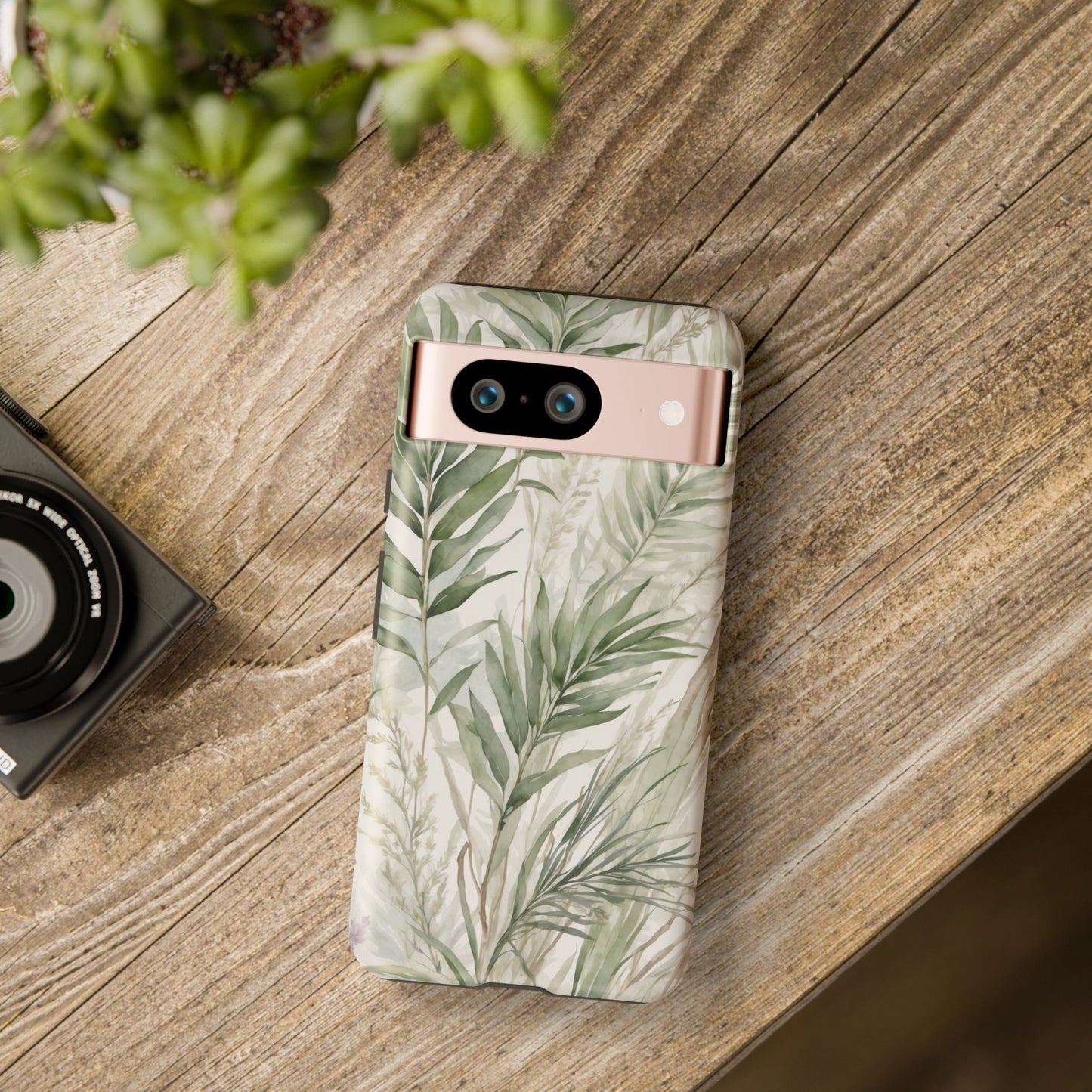 Google Pixel Case - Botanical Greenery Watercolour Pattern