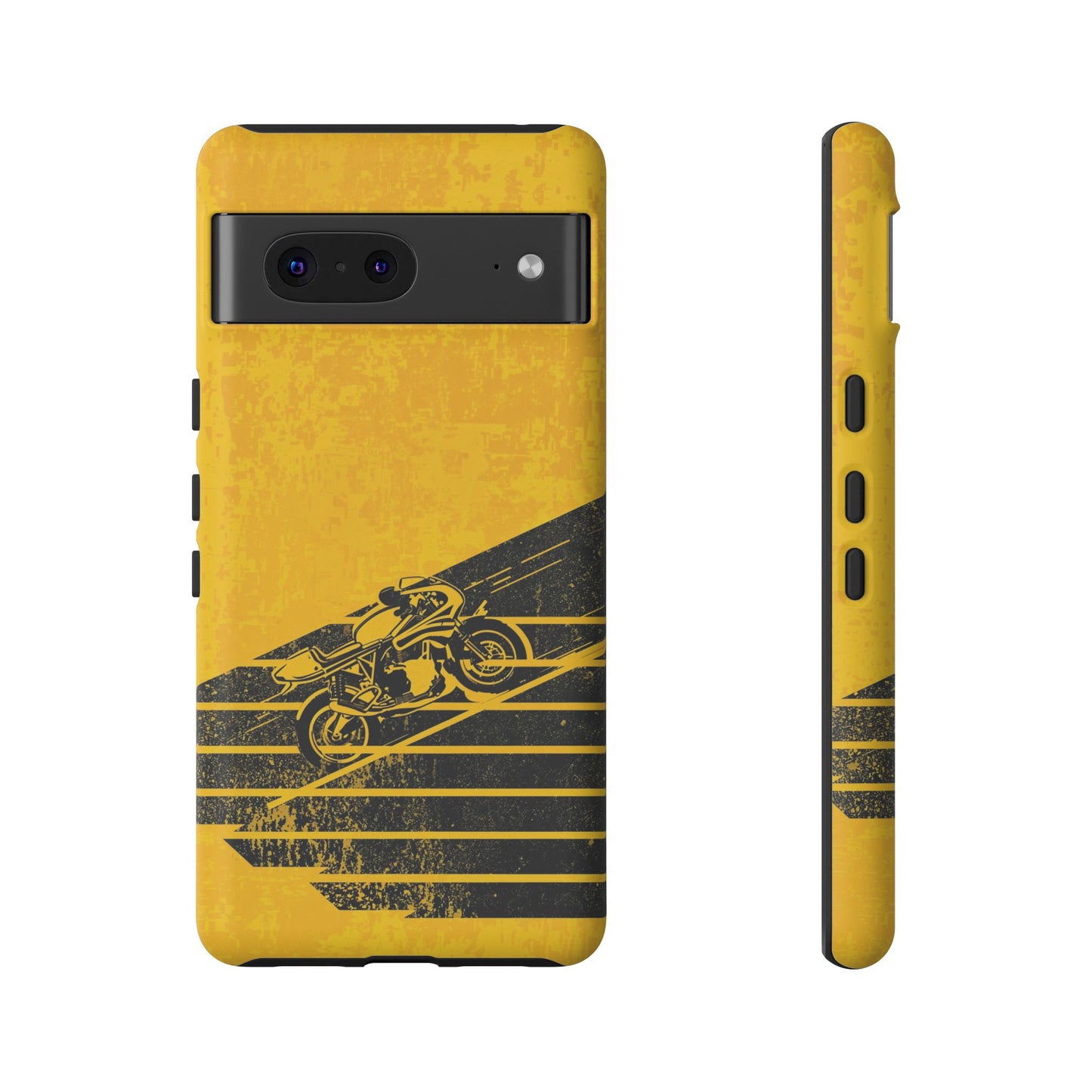 Google Pixel Case - Retro Motorcycle Rider Yellow