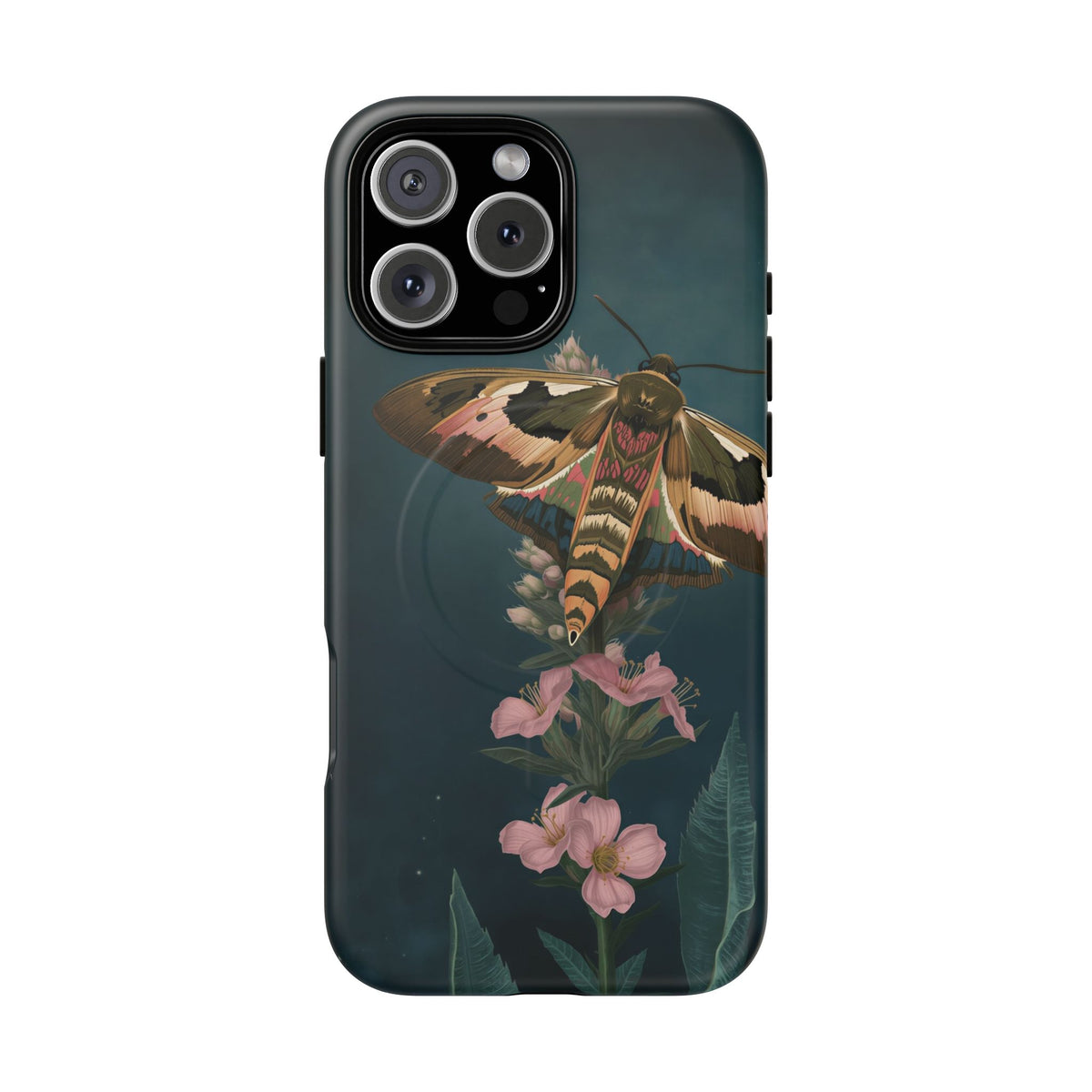 Rosebay at Midnight British Moth Botanical iPhone Case