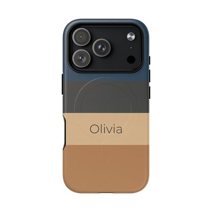 Personalised Custom Name iPhone MagSafe Case - Sandstone Stripe