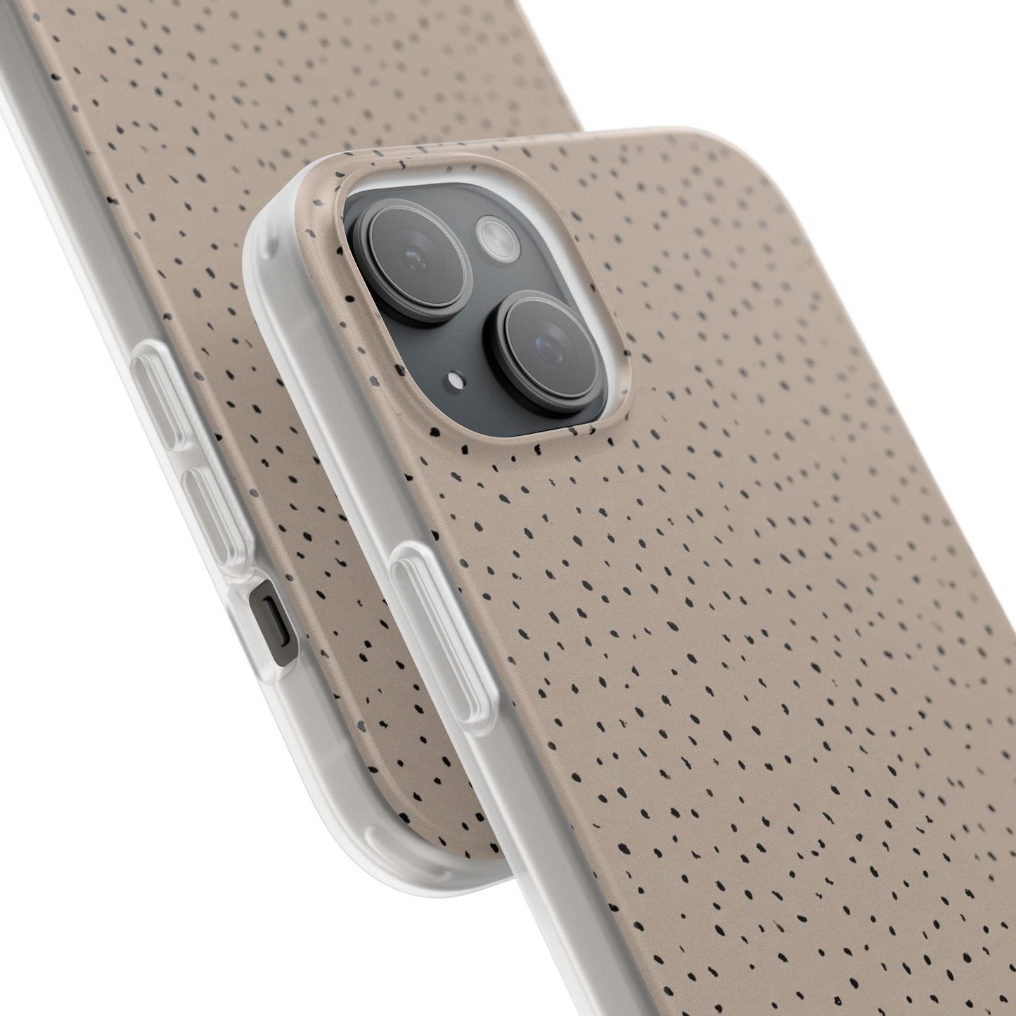 Minimal Micro Leopard Print Phone Case - Taupe & Black Animal Pattern