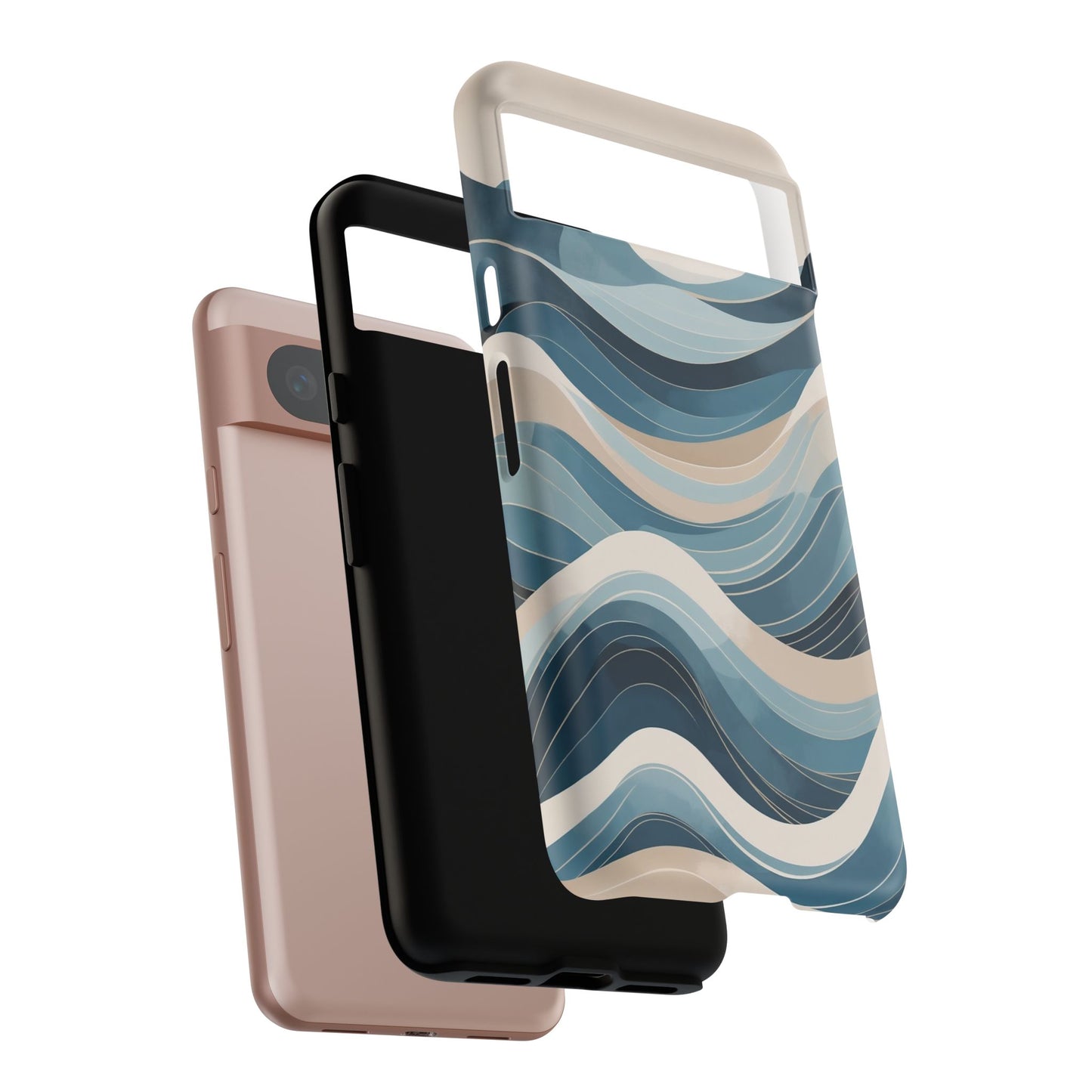 Google Pixel Case - Blue Ocean Wave Pattern